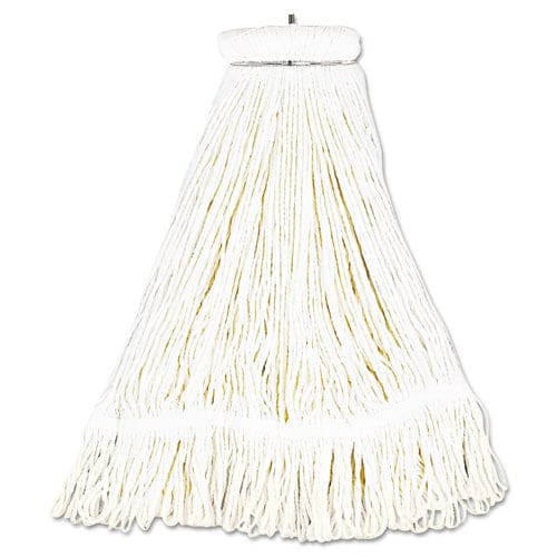 Boardwalk Mop Head Lie-flat Head Cotton Fiber 24 Oz White 12/carton - Janitorial & Sanitation - Boardwalk®