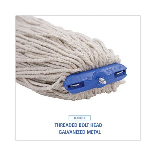 Boardwalk Mop Head Lie-flat Head Cotton Fiber 24 Oz. White 12/carton - Janitorial & Sanitation - Boardwalk®