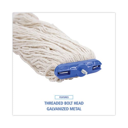 Boardwalk Mop Head Lie-flat Head Cotton Fiber 24 Oz White 12/carton - Janitorial & Sanitation - Boardwalk®
