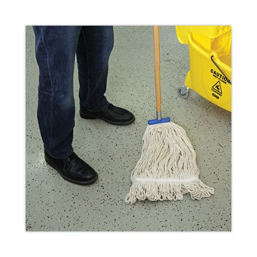 Boardwalk Mop Head Lie-flat Head Cotton Fiber 24 Oz White 12/carton - Janitorial & Sanitation - Boardwalk®