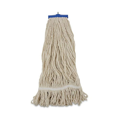 Boardwalk Mop Head Lie-flat Head Cotton Fiber 24 Oz White 12/carton - Janitorial & Sanitation - Boardwalk®