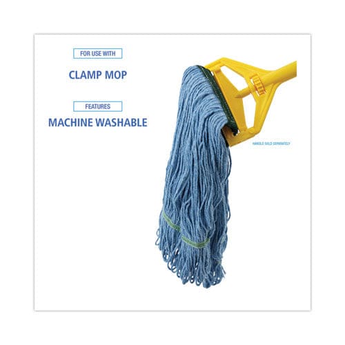 Boardwalk Mop Head Premium Standard Head Cotton/rayon Fiber Medium Blue 12/carton - Janitorial & Sanitation - Boardwalk®