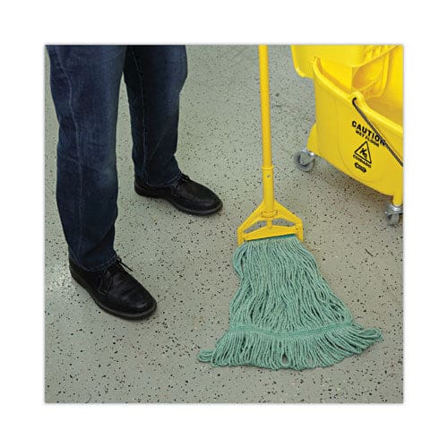 Boardwalk Mop Head Premium Standard Head Cotton/rayon Fiber Medium Green 12/carton - Janitorial & Sanitation - Boardwalk®