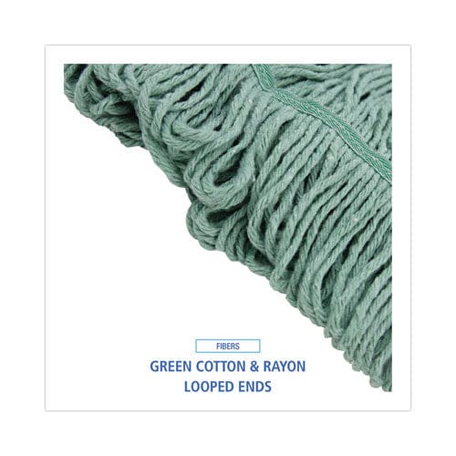 Boardwalk Mop Head Premium Standard Head Cotton/rayon Fiber Medium Green 12/carton - Janitorial & Sanitation - Boardwalk®