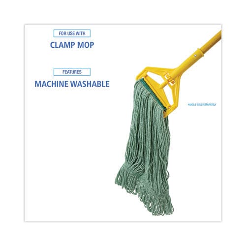 Boardwalk Mop Head Premium Standard Head Cotton/rayon Fiber Medium Green 12/carton - Janitorial & Sanitation - Boardwalk®