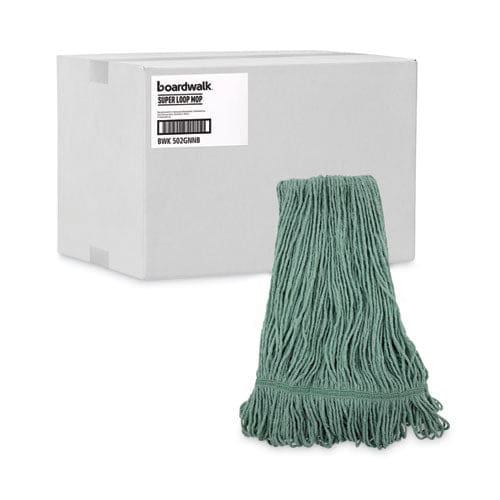 Boardwalk Mop Head Premium Standard Head Cotton/rayon Fiber Medium Green 12/carton - Janitorial & Sanitation - Boardwalk®