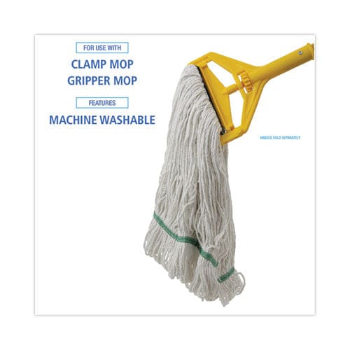 Boardwalk Mop Head Premium Standard Head Cotton/rayon Fiber Medium White - Janitorial & Sanitation - Boardwalk®