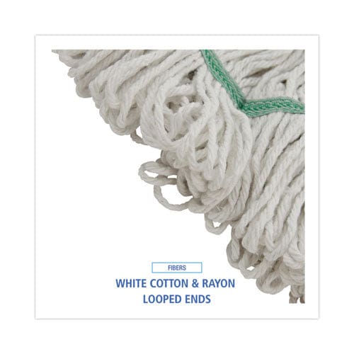 Boardwalk Mop Head Premium Standard Head Cotton/rayon Fiber Medium White - Janitorial & Sanitation - Boardwalk®