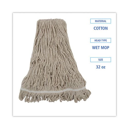 Boardwalk Mop Head Pro Loop Web/tailband Premium Standard Head Cotton 32-oz. White - Janitorial & Sanitation - Boardwalk®