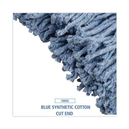 Boardwalk Mop Head Standard Head Cotton/synthetic Fiber Cut-end #16. Blue - Janitorial & Sanitation - Boardwalk®