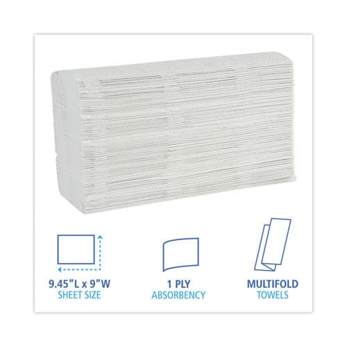 Boardwalk Multifold Paper Towels 1-ply 9 X 9.45 White 250 Towels/pack 16 Packs/carton - Janitorial & Sanitation - Boardwalk®