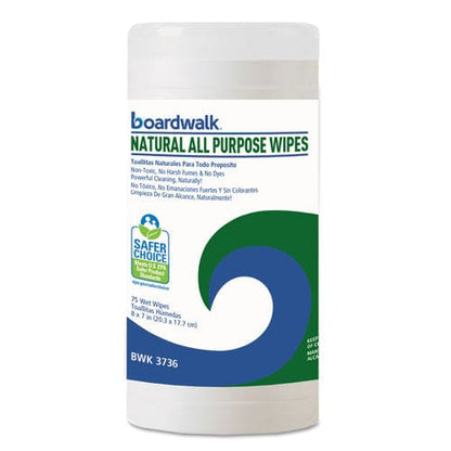 Boardwalk Natural All Purpose Wipes 7 X 8 Unscented 75 Wipes/canister 6/carton - School Supplies - Boardwalk®