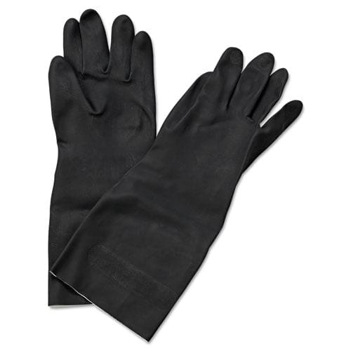 Boardwalk Neoprene Flock-lined Gloves Long-sleeved 12 Large Black Dozen - Janitorial & Sanitation - Boardwalk®