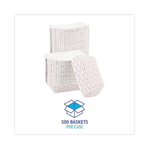 Boardwalk Paper Food Baskets 1 Lb Capacity Red/white 1,000/carton - Food Service - Boardwalk®