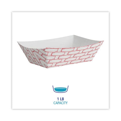 Boardwalk Paper Food Baskets 1 Lb Capacity Red/white 1,000/carton - Food Service - Boardwalk®