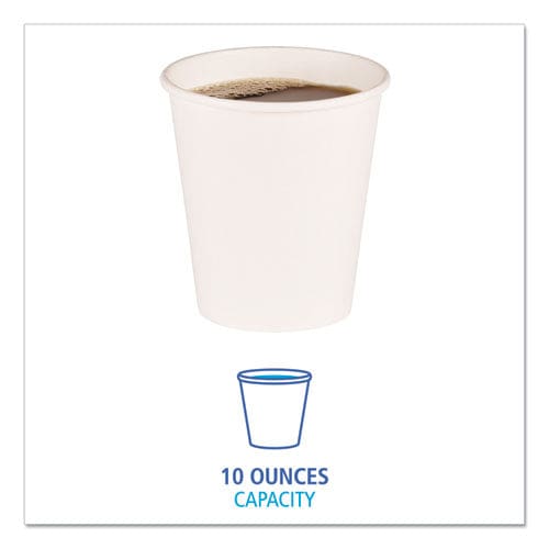 Boardwalk Paper Hot Cups 10 Oz White 20 Cups/sleeve 50 Sleeves/carton - Food Service - Boardwalk®