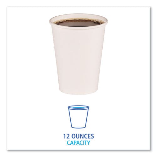 Boardwalk Paper Hot Cups 12 Oz White 50 Cups/sleeve 20 Sleeves/carton - Food Service - Boardwalk®