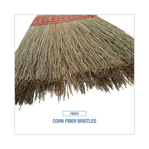 Boardwalk Parlor Broom Corn Fiber Bristles 55 Overall Length Natural 12/carton - Janitorial & Sanitation - Boardwalk®