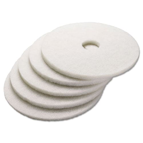 Boardwalk Polishing Floor Pads 12 Diameter White 5/carton - Janitorial & Sanitation - Boardwalk®