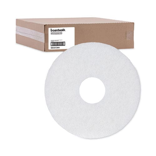 Boardwalk Polishing Floor Pads 12 Diameter White 5/carton - Janitorial & Sanitation - Boardwalk®