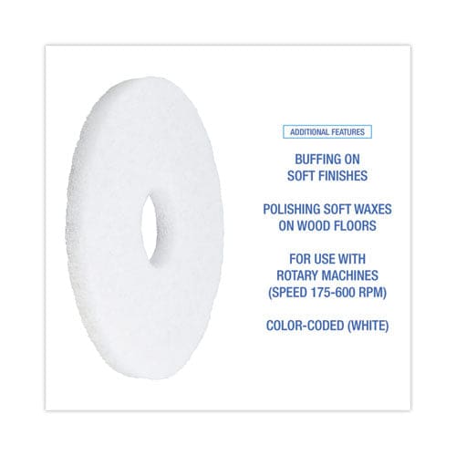 Boardwalk Polishing Floor Pads 12 Diameter White 5/carton - Janitorial & Sanitation - Boardwalk®