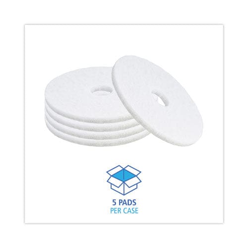 Boardwalk Polishing Floor Pads 16 Diameter White 5/carton - Janitorial & Sanitation - Boardwalk®