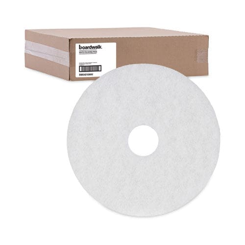 Boardwalk Polishing Floor Pads 16 Diameter White 5/carton - Janitorial & Sanitation - Boardwalk®