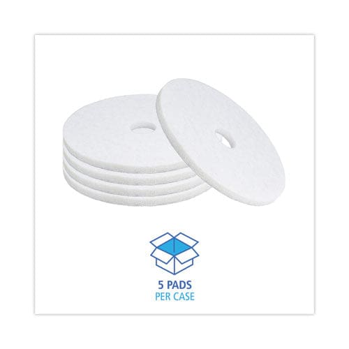 Boardwalk Polishing Floor Pads 19 Diameter White 5/carton - Janitorial & Sanitation - Boardwalk®