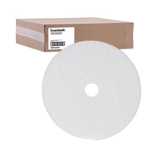 Boardwalk Polishing Floor Pads 24 Diameter White 5/carton - Janitorial & Sanitation - Boardwalk®