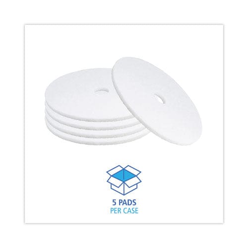 Boardwalk Polishing Floor Pads 24 Diameter White 5/carton - Janitorial & Sanitation - Boardwalk®