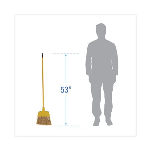 Boardwalk Poly Bristle Angler Broom 53 Handle Yellow 12/carton - Janitorial & Sanitation - Boardwalk®