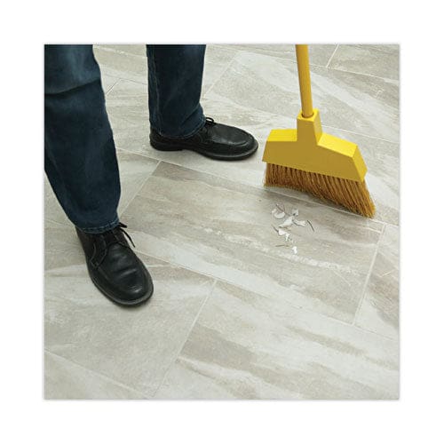 Boardwalk Poly Bristle Angler Broom 53 Handle Yellow 12/carton - Janitorial & Sanitation - Boardwalk®