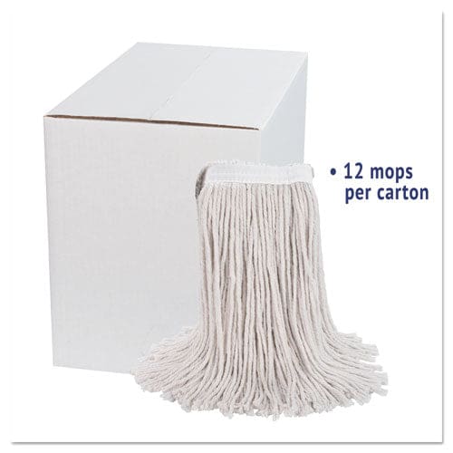 Boardwalk Premium Cut-end Wet Mop Heads Cotton 24oz White 12/carton - Janitorial & Sanitation - Boardwalk®