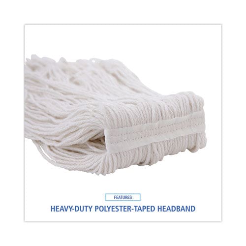 Boardwalk Pro Loop Web/tailband Wet Mop Head Rayon 24oz White 12/carton - Janitorial & Sanitation - Boardwalk®