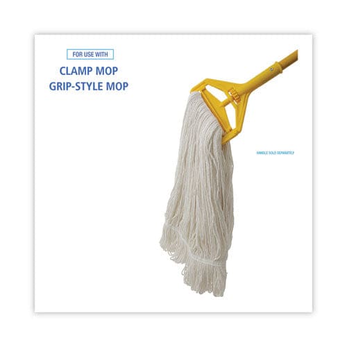 Boardwalk Pro Loop Web/tailband Wet Mop Head Rayon 24oz White 12/carton - Janitorial & Sanitation - Boardwalk®