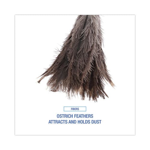 Boardwalk Professional Ostrich Feather Duster 16 Handle - Janitorial & Sanitation - Boardwalk®