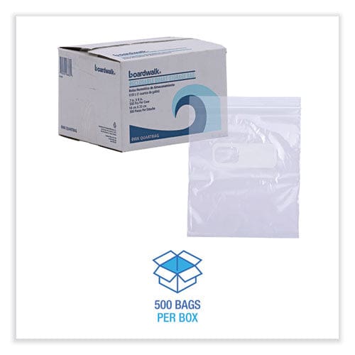 Boardwalk Reclosable Food Storage Bags 1 Qt 1.75 Mil 7 X 8 Clear 500/box - Food Service - Boardwalk®