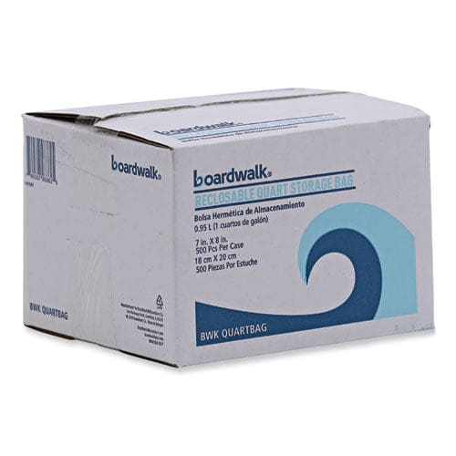 Boardwalk Reclosable Food Storage Bags 1 Qt 1.75 Mil 7 X 8 Clear 500/box - Food Service - Boardwalk®