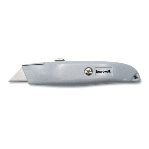 Boardwalk Retractable Metal Utility Knife Retractable 6 Die-cast Handle Gray - Office - Boardwalk®