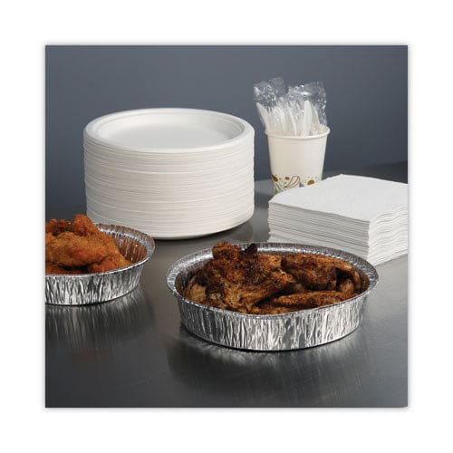 Boardwalk Round Aluminum To-go Containers 48 Oz 9 Diameter X 1.66h Silver 500/carton - Food Service - Boardwalk®