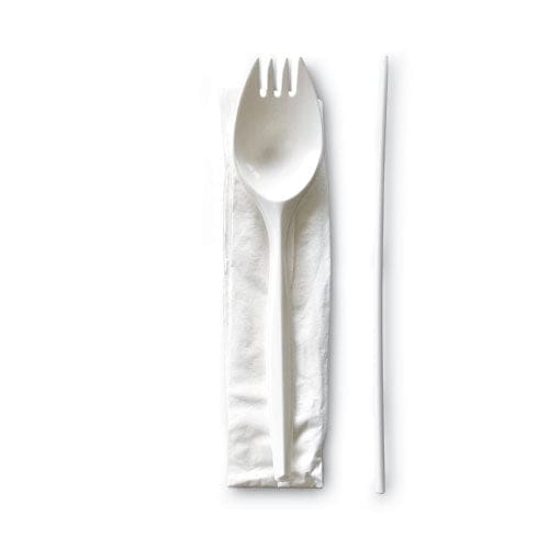 Boardwalk School Cutlery Kit Napkin/spork/straw White 1000/carton - Food Service - Boardwalk®