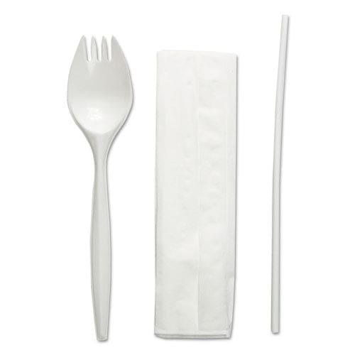 Boardwalk School Cutlery Kit Napkin/spork/straw White 1000/carton - Food Service - Boardwalk®