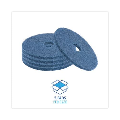 Boardwalk Scrubbing Floor Pads 17 Diameter Blue 5/carton - Janitorial & Sanitation - Boardwalk®