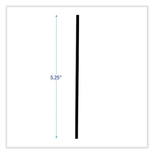 Boardwalk Single-tube Stir-straws 5.25 Polypropylene Black 1,000/pack 10 Packs/carton - Food Service - Boardwalk®
