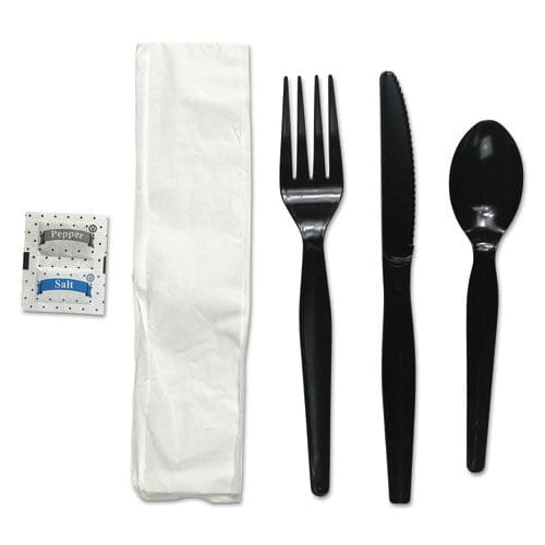 Boardwalk Six-piece Cutlery Kit Condiment/fork/knife/napkin/spoon Heavyweight White 250/carton - Food Service - Boardwalk®