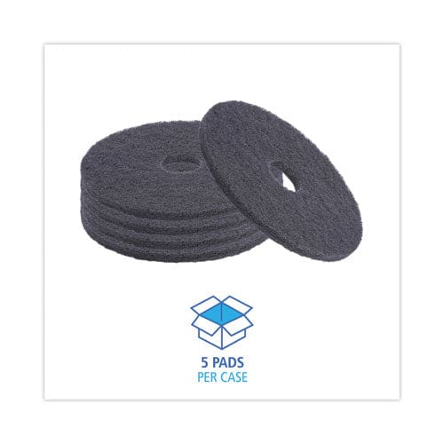 Boardwalk Stripping Floor Pads 16 Diameter Black 5/carton - Janitorial & Sanitation - Boardwalk®