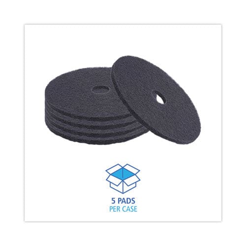 Boardwalk Stripping Floor Pads 20 Diameter Black 5/carton - Janitorial & Sanitation - Boardwalk®