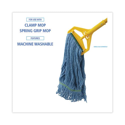 Boardwalk Super Loop Wet Mop Head Cotton/synthetic Fiber 1 Headband Medium Size Blue - Janitorial & Sanitation - Boardwalk®