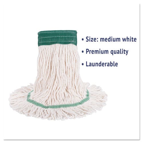 Boardwalk Super Loop Wet Mop Head Cotton/synthetic Fiber 5 Headband Medium Size White - Janitorial & Sanitation - Boardwalk®