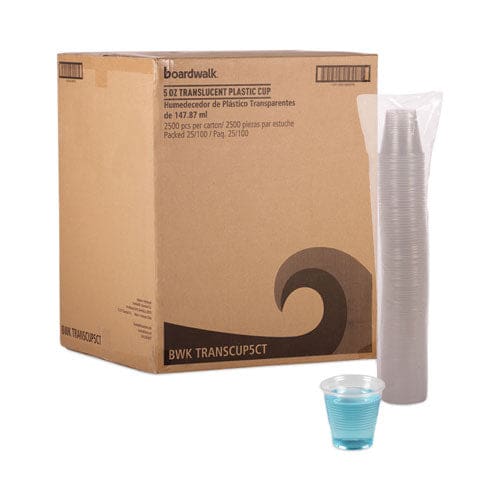 Boardwalk Translucent Plastic Cold Cups 5 Oz Polypropylene 100 Cups/sleeve 25 Sleeves/carton - Food Service - Boardwalk®